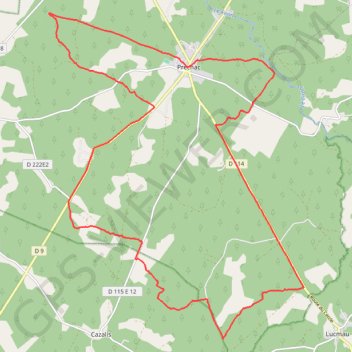 Trace GPS Au sud de Préchac, itinéraire, parcours