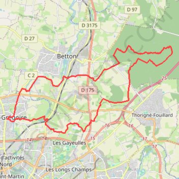 Trace GPS Saint-Grégoire, itinéraire, parcours