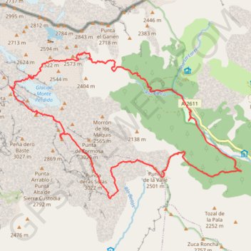 Trace GPS Pineta - Anisclo - Mont Perdu, itinéraire, parcours