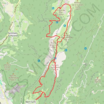 Trace GPS Grande Sure depuis La Namière par les Rochers de Chalves, itinéraire, parcours