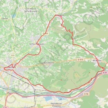 Trace GPS Grambois - Pertuis - Bords de Durance, itinéraire, parcours