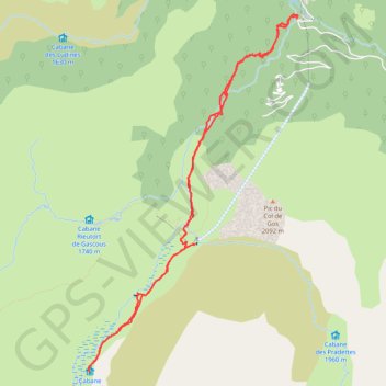 Trace GPS Cabane de Quioulès, itinéraire, parcours