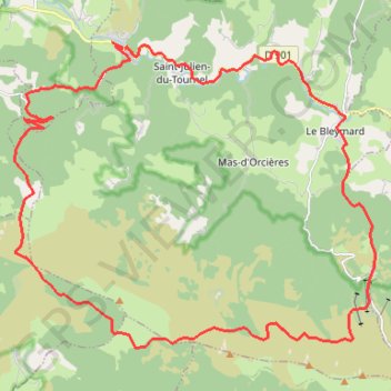 Trace GPS Bagnols-les-Bains et Mont-Lozère, itinéraire, parcours