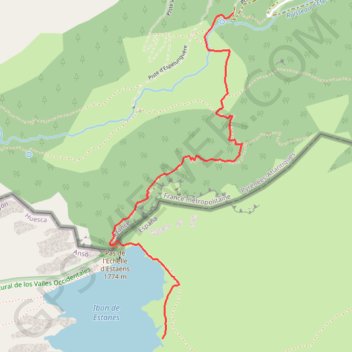 Trace GPS Lac d'Estaens, itinéraire, parcours