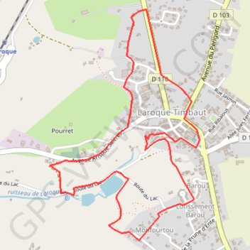 Trace GPS Laroque-Timbaut, sur les pas de Roland - Pays de l'Agenais, itinéraire, parcours