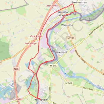 Trace GPS À l'ombre de la cathédrale de la Lys - Frelinghien, itinéraire, parcours