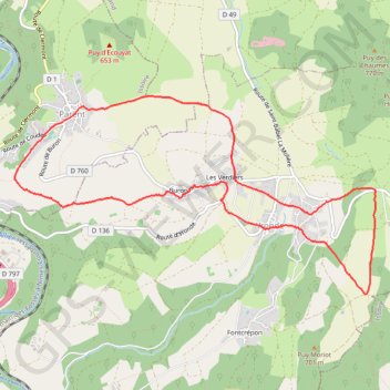 Trace GPS Autour de Buron, itinéraire, parcours