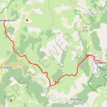 Trace GPS Champerboux Ispagnac_, itinéraire, parcours