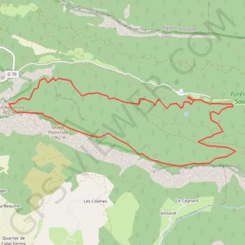 Trace GPS Grand Pomerolle de Saoû, itinéraire, parcours