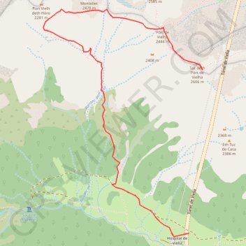 Trace GPS Tuc deth Pòrt de Vielha, itinéraire, parcours