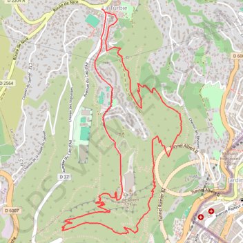Trace GPS Randonnée "Le Tour de la Tête de Chien" depuis La Turbie, itinéraire, parcours
