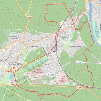 Trace GPS Fontainebleau château, itinéraire, parcours