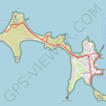 Trace GPS Visite de Sein, itinéraire, parcours