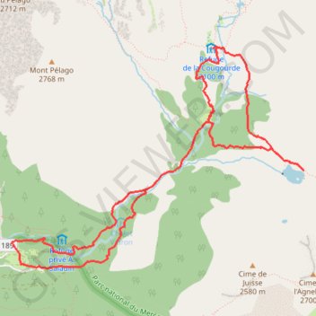 Trace GPS Boréon - Refuge de Cougourde - Lac de Trécolpas, itinéraire, parcours