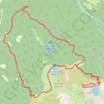 Trace GPS Lac de Crop et Montagne de Barlet, itinéraire, parcours
