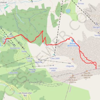 Trace GPS Porte des Aravis, itinéraire, parcours