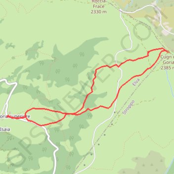 Trace GPS Cugn di Goria, itinéraire, parcours