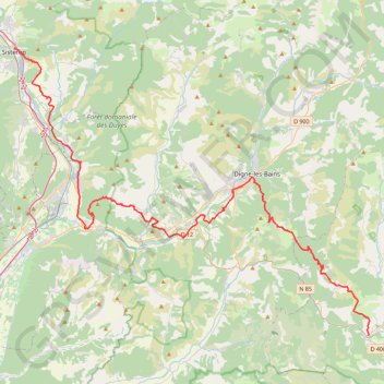 Trace GPS Alpes-de-Haute-Provence entre Barrême et Sisteron, itinéraire, parcours