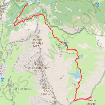 Trace GPS Tête de Moëde, itinéraire, parcours