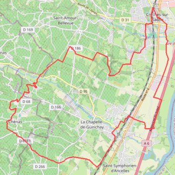 Trace GPS Circuit du Moulin à Vent - Crêches-sur-Saône, itinéraire, parcours