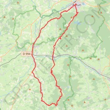 Trace GPS Uchon Porolle - Autun, itinéraire, parcours