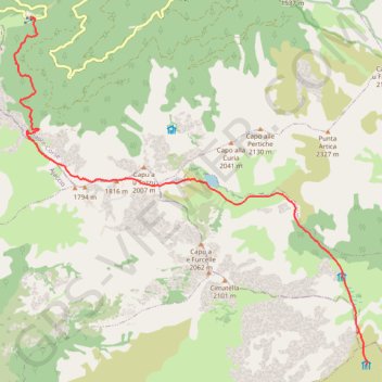 Trace GPS Manganu-Vergio, itinéraire, parcours