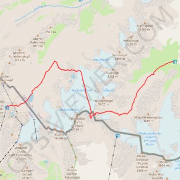 Trace GPS Otztal : Martin Busch - Bellavista, itinéraire, parcours