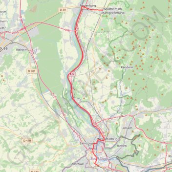 Trace GPS Basel-Müllheim, itinéraire, parcours