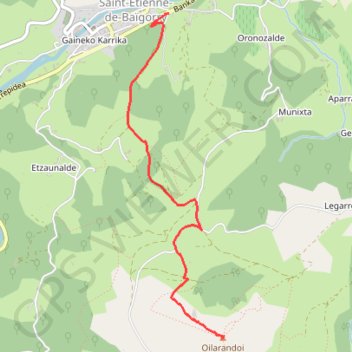 Trace GPS Kilomètre Vertical Baigorri, itinéraire, parcours