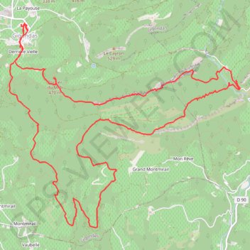 Trace GPS Provence-Dentelles Sarrasines de Montmirail, itinéraire, parcours