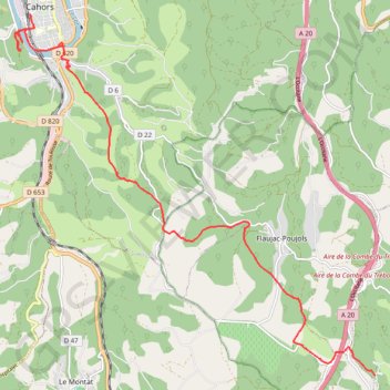 Trace GPS GR 65 : Du Pech à Cahors, itinéraire, parcours