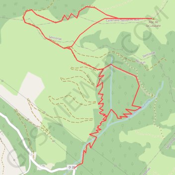 Trace GPS Roc de la Lauzate par le bois de Quié Long, itinéraire, parcours