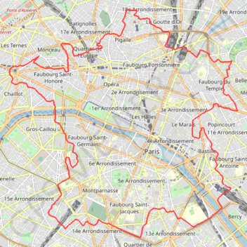 Trace GPS La France Parisienne 34 km, itinéraire, parcours