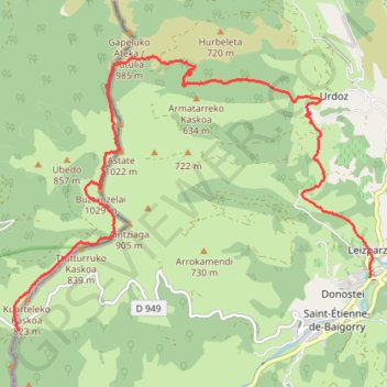 Trace GPS Buztancelhay - Astate, itinéraire, parcours