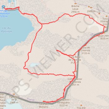 Trace GPS Pic Perdiguère en boucle, itinéraire, parcours