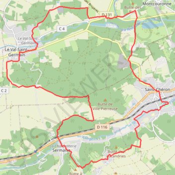 Trace GPS Autour de Saint-Chéron, itinéraire, parcours