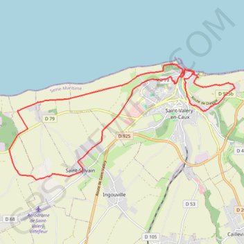 Trace GPS Autour de Saint Valery en Caux, itinéraire, parcours