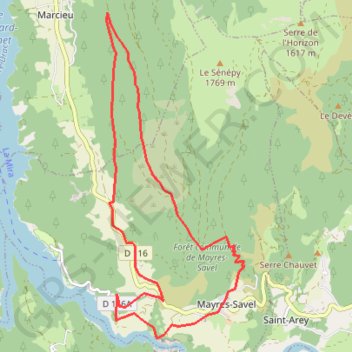 Trace GPS Lac de Monteynard, balcon du Sénepy, itinéraire, parcours