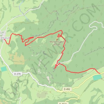 Trace GPS Mont Poupet (Jura), itinéraire, parcours