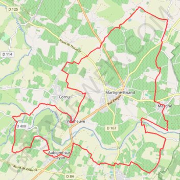 Trace GPS Côteaux du Layon - Hameaux, itinéraire, parcours