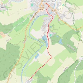Trace GPS GR5 vers Dieuze variante Château Salins Salonnes, itinéraire, parcours