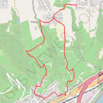 Trace GPS Petite boucle de Vernay via l'Atelier de Saint Cyr, itinéraire, parcours