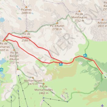 Trace GPS Pic Prada / d'Arroque, itinéraire, parcours
