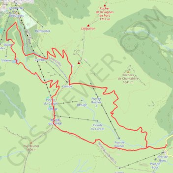 Trace GPS Boucle autour du Plomb du Cantal, itinéraire, parcours