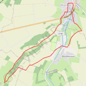 Trace GPS Les Auteux - Miannay, itinéraire, parcours