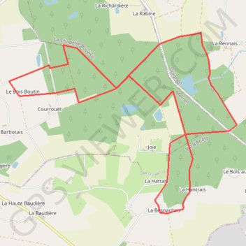 Trace GPS Circuit du Bois de Courrouët - Mernel, itinéraire, parcours