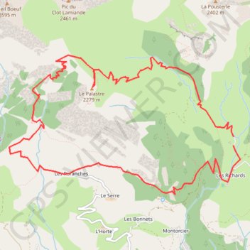 Trace GPS Le Palastre en boucle - Champsaur, itinéraire, parcours