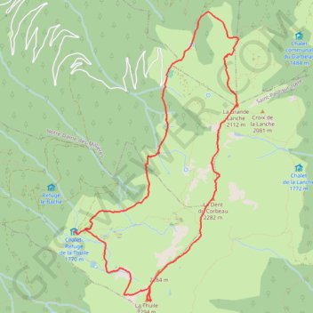 Trace GPS Traversée de la Dent du Corbeau, itinéraire, parcours