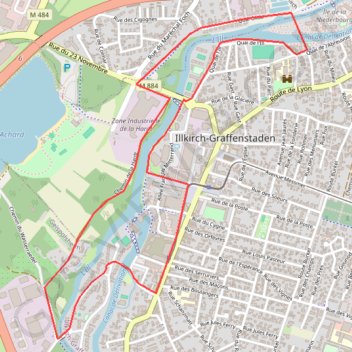 Trace GPS Circuit des deux rives Illkirch-Geispolsheim-Ostwald, itinéraire, parcours
