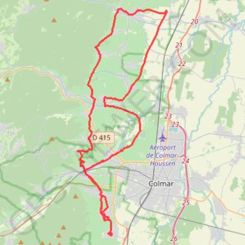 Trace GPS Eguisheim - Ribeauvillé, itinéraire, parcours